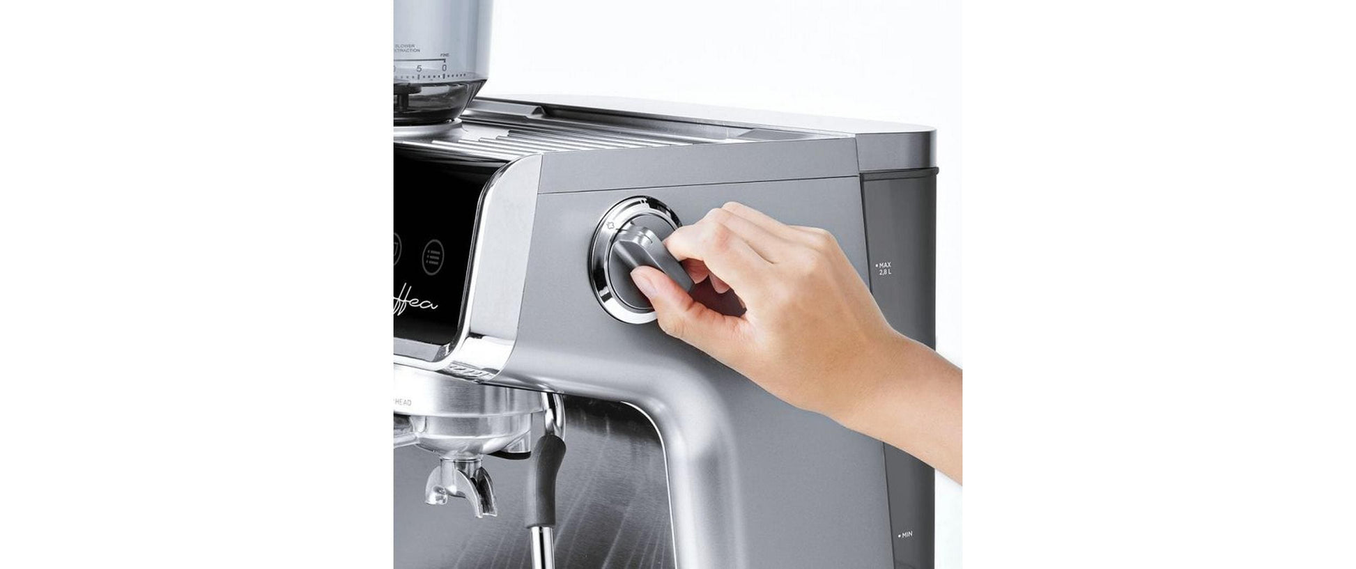 Polti COFFEA G50S Espressomaschine (Siebträger) – 15 bar, 2,8 l, Milchschaumdüse, Silber/Schwarz