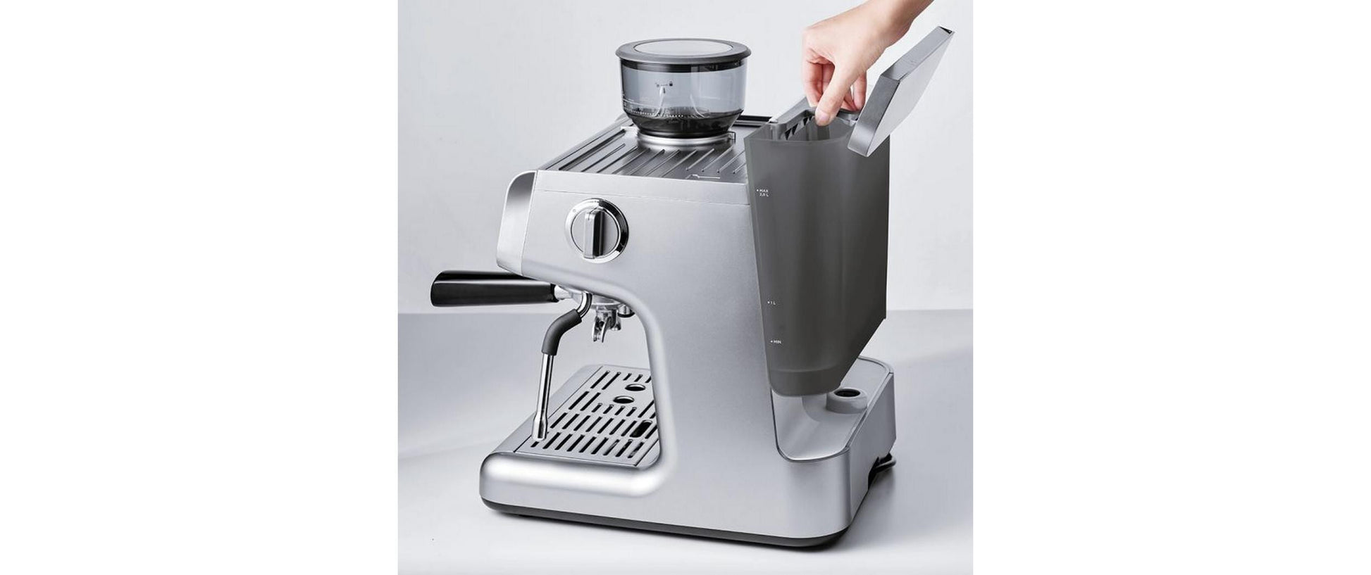 Polti COFFEA G50S Espressomaschine (Siebträger) – 15 bar, 2,8 l, Milchschaumdüse, Silber/Schwarz