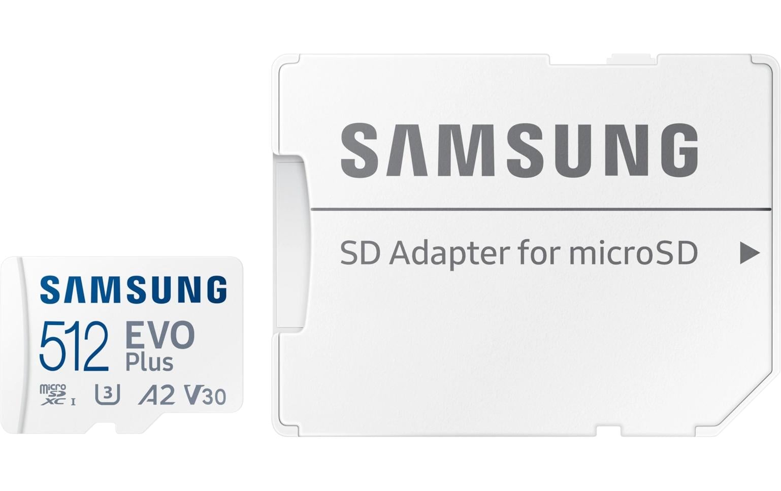 Samsung EVO Plus Mb-Mc512S microSDXC 512 GB – UHS-I, U3, V30, A2, 160 MB/s Lesen, inkl. SD-Adapter