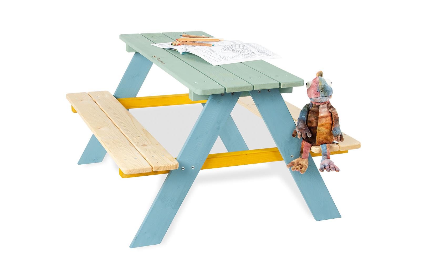 Pinolino Kinderträume 2-teiliges Bistro-Set mit 2 Stühlen – blau – Holz
