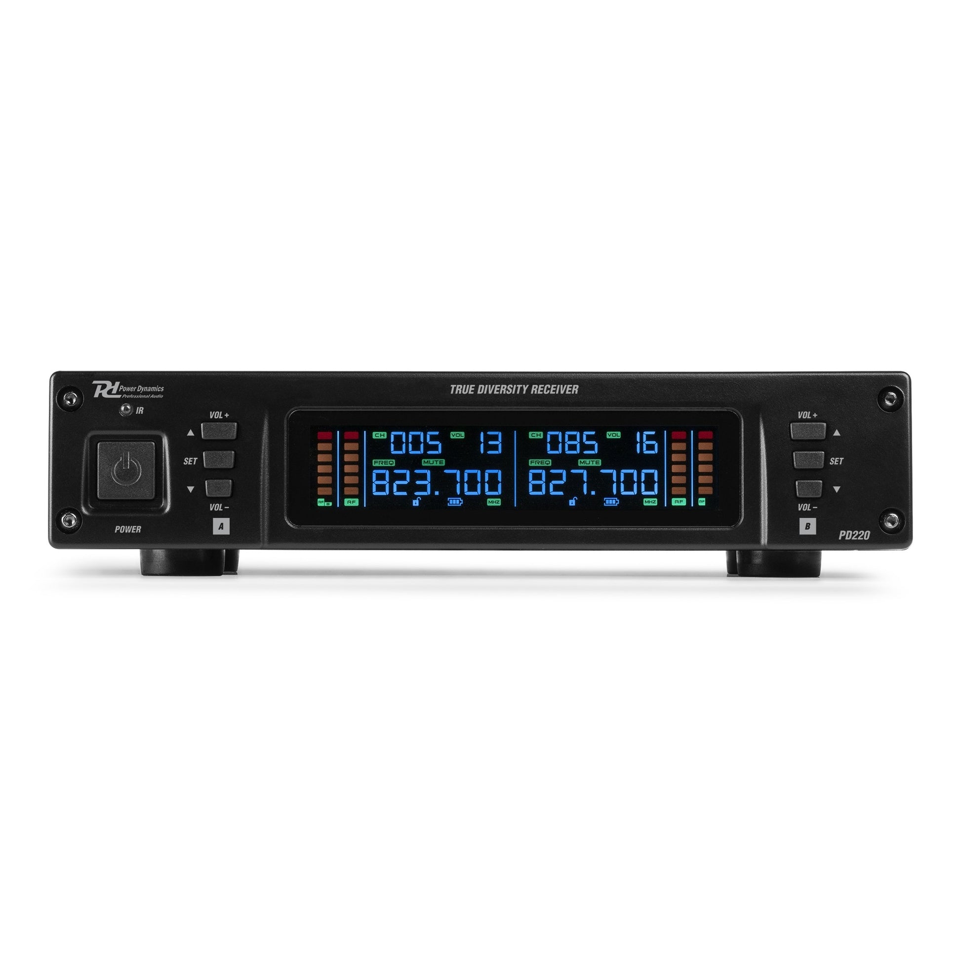Power Dynamics PD220 Bühnenmikrofon 2er-Set – XLR/6,35 mm Klinke, Kabellos, Niere, 823–832 MHz, Schwarz