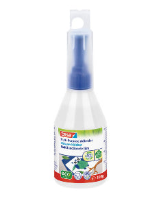 TESA Vielzweckkleber – permanent, transparent, lösungsmittelfrei, 100 g, für Papier, Fotos, Stoff und mehr