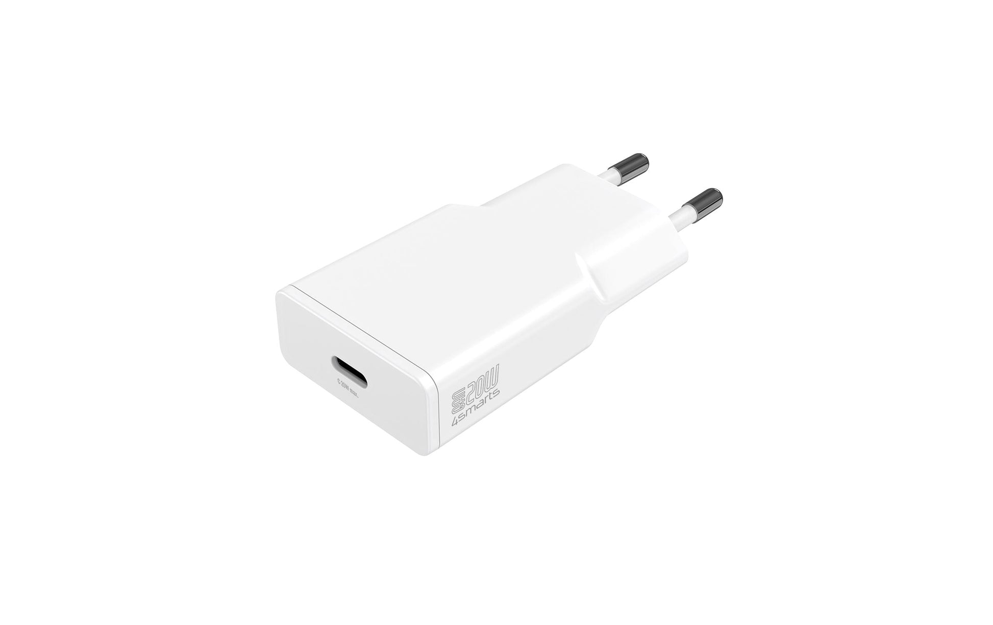 4smarts PDPlug Slim USB-Ladegerät 20 W – USB-C×1 – PD, QC 3.0, GaN – Weiss