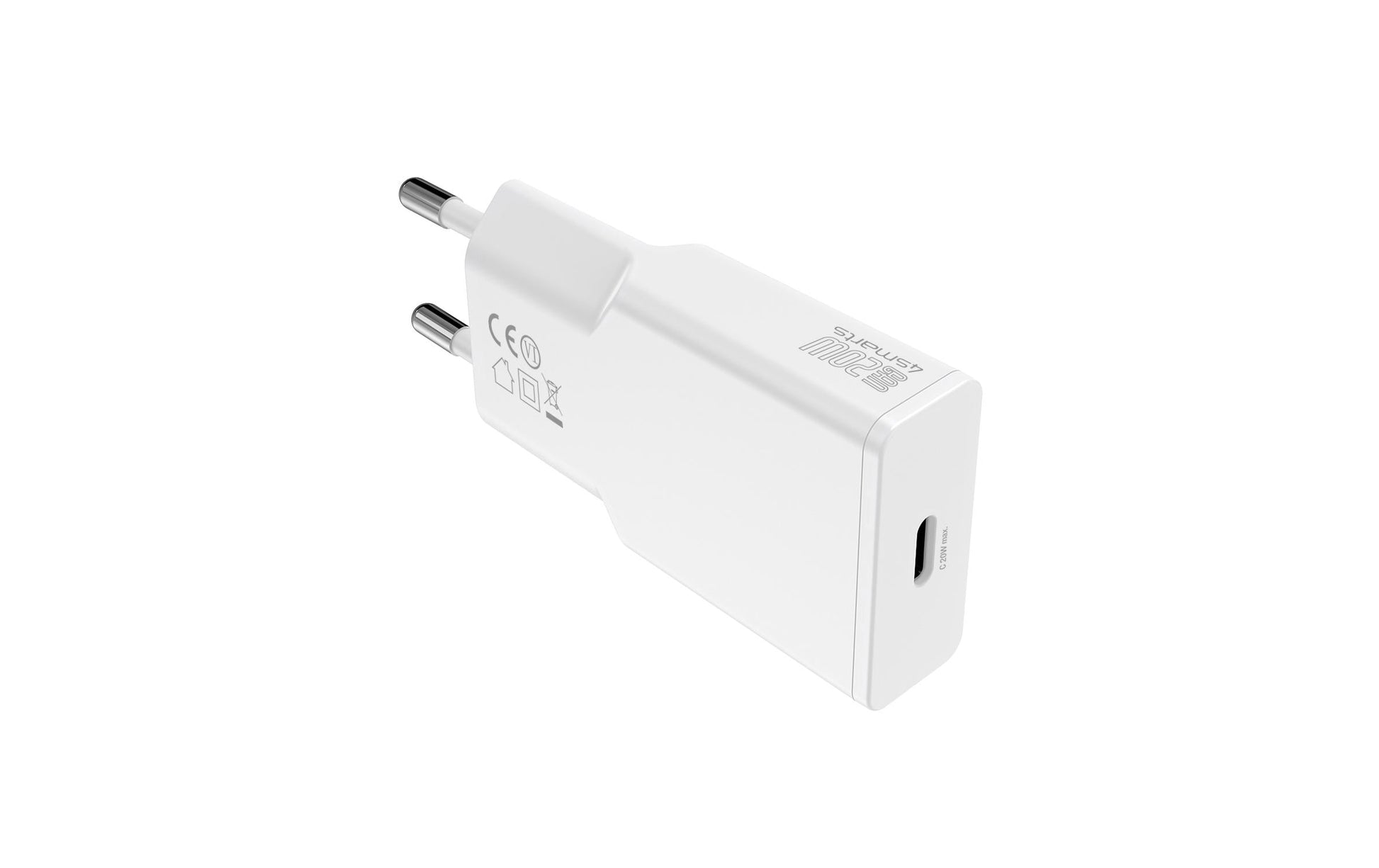 4smarts PDPlug Slim USB-Ladegerät 20 W – USB-C×1 – PD, QC 3.0, GaN – Weiss