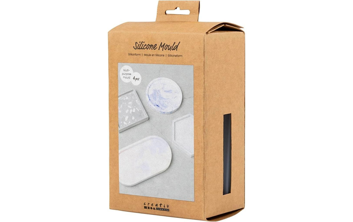 Creativ Company Giessform – Silikon – 112 × 112 × 10 mm – 4 Stück – Weiss