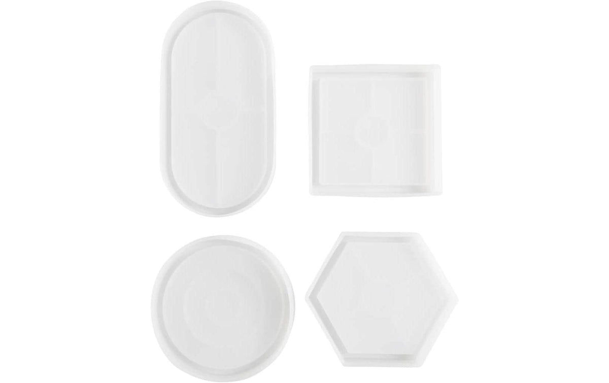 Creativ Company Giessform – Silikon – 112 × 112 × 10 mm – 4 Stück – Weiss