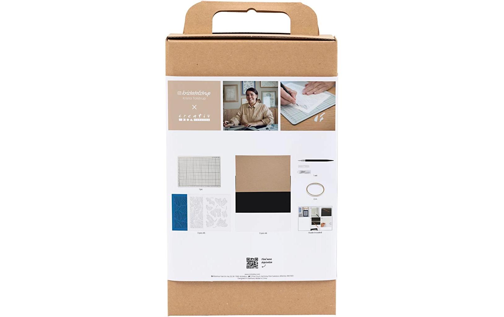 Creativ Company Papierkunst – Bastelset – mit Künstlermesser, Schneidematte und doppelseitigem Klebeband