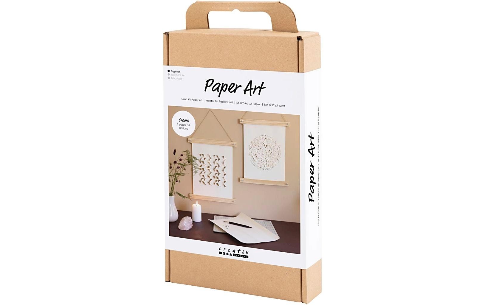 Creativ Company Papierkunst – Bastelset – Papier, inkl. Posterrahmen, Messer, Schneidebrett