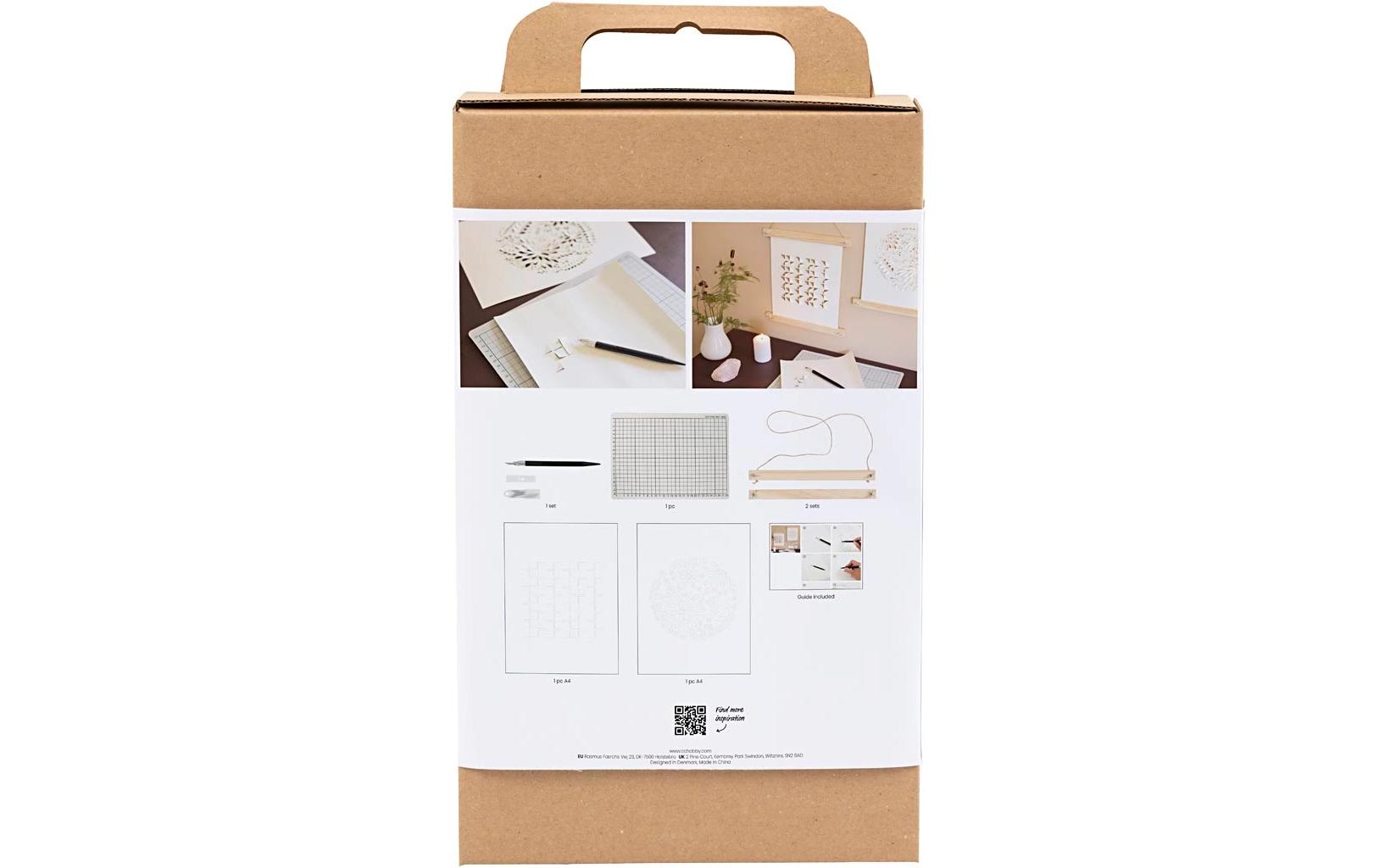 Creativ Company Papierkunst – Bastelset – Papier, inkl. Posterrahmen, Messer, Schneidebrett