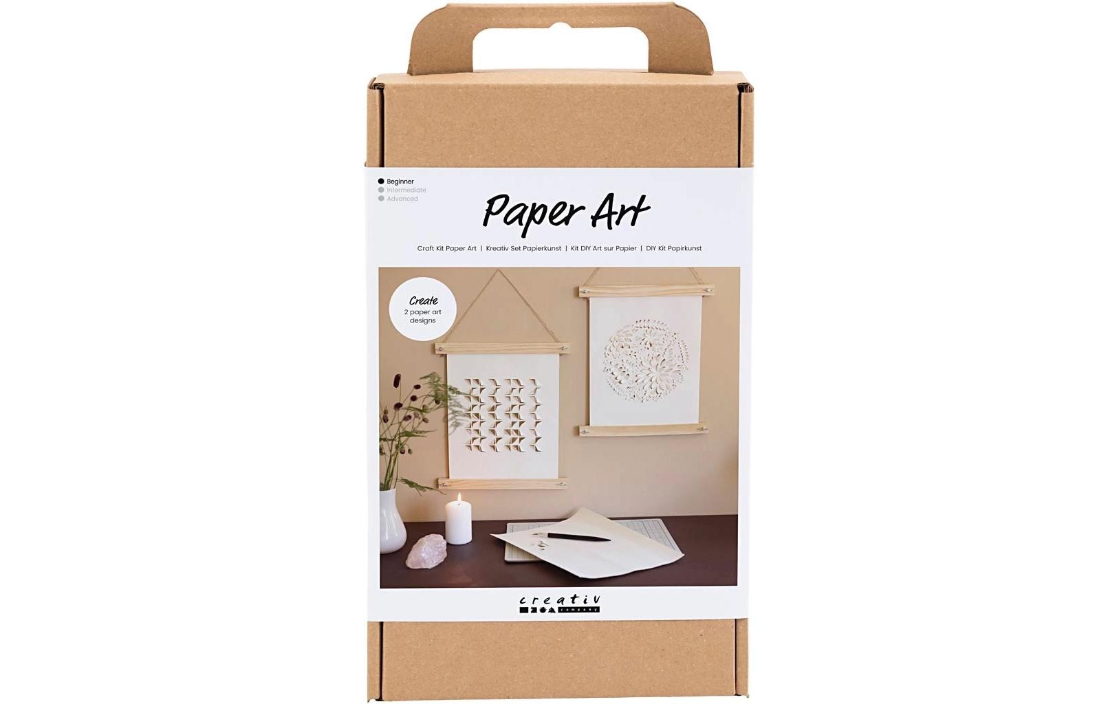 Creativ Company Papierkunst – Bastelset – Papier, inkl. Posterrahmen, Messer, Schneidebrett