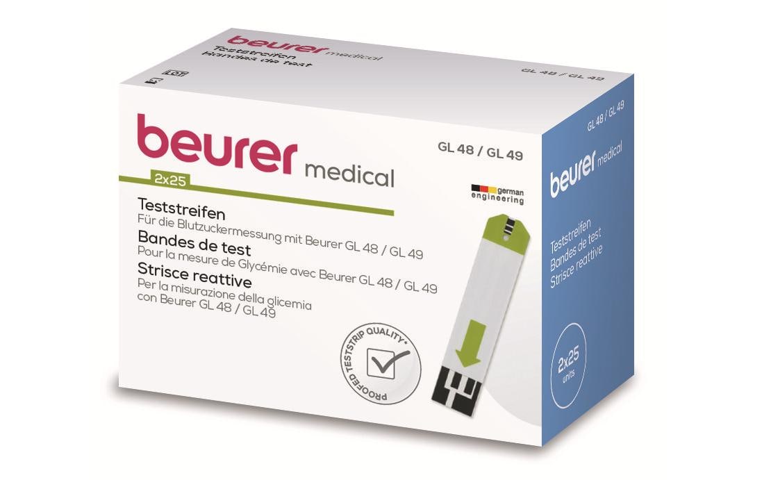 Beurer Teststreifen – für Blutzuckermessgerät GL 48/49