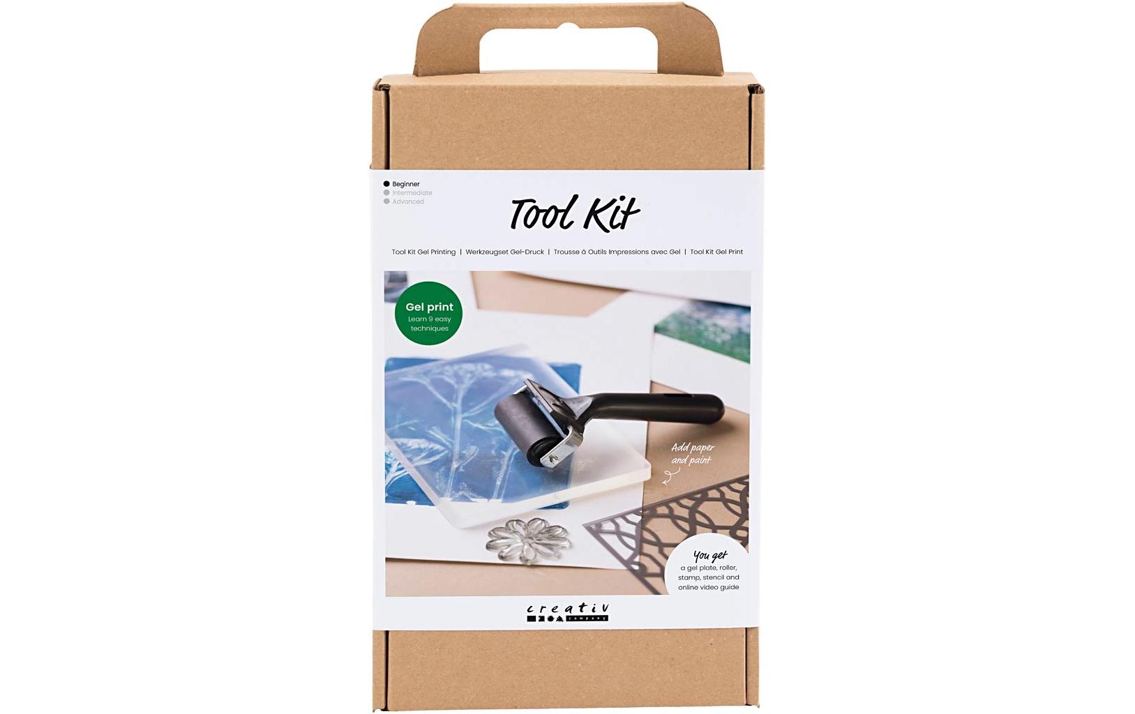 Creativ Company Farbwalzenset – Linoldruck – 1 Farbroller – Schwarz, Metallisch, Transparent