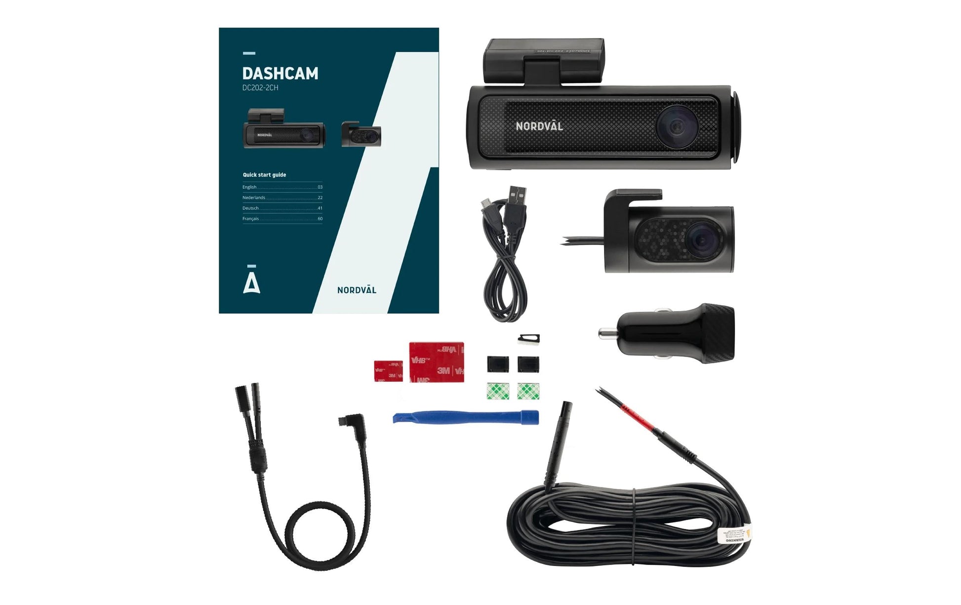 NORDVAL 5K Single Dashcam – 5K, 30 fps, Front-/Heckkamera, GPS, WLAN, microSD bis 256 GB, H.265, Schwarz