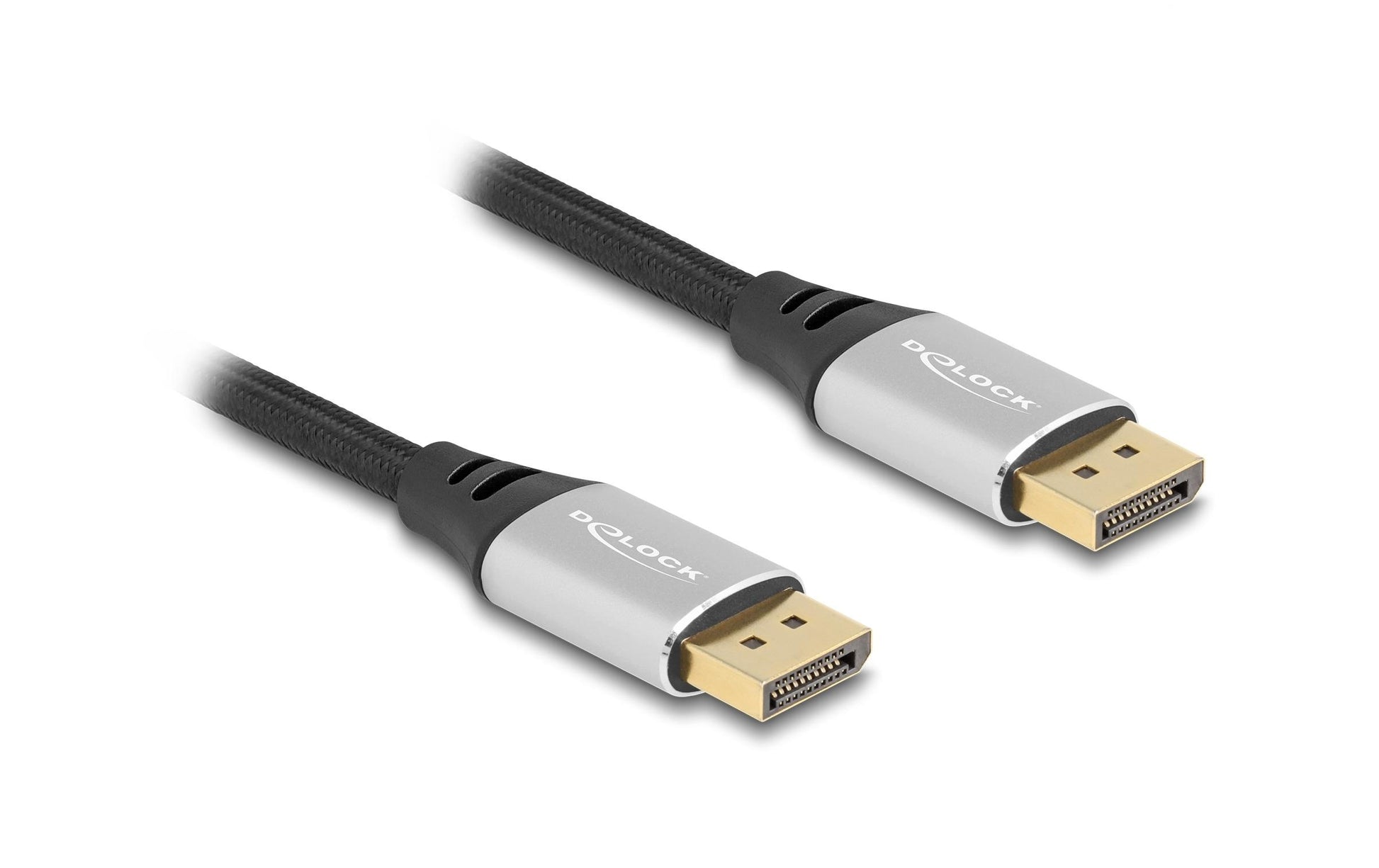 DeLOCK DisplayPort Kabel DP 2.1 8K 60 Hz – 1 m – Schwarz/Silber