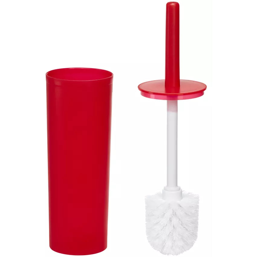 Diaqua Trend Frosted – WC-Bürstenset – Polypropylen, Rot, mit Deckel, Kopf austauschbar, 9,5 × 9,5 × 38,5 cm