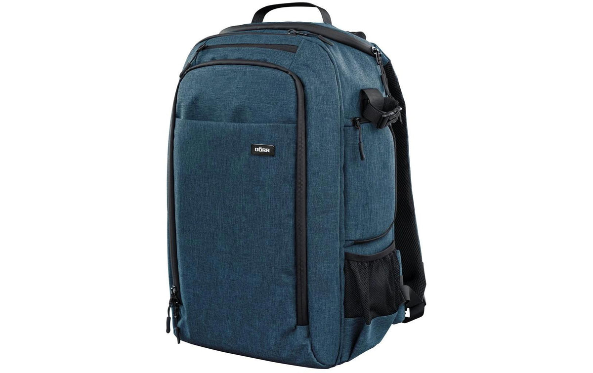 Dörr Prag Pro Fotorucksack – Polyester, 20 l, 3 Objektive, Innenmaße 150 × 290 × 460 mm – für DSLR – Blau