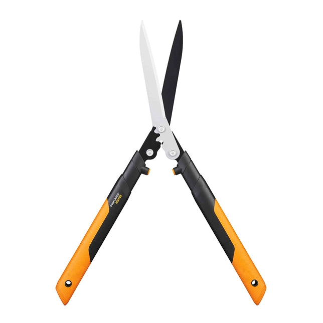 Fiskars PowerGear X HSX92 – Heckenschere 630 mm, Aluminiumgriff, antihaftbeschichtete Klinge, schwarz/orange