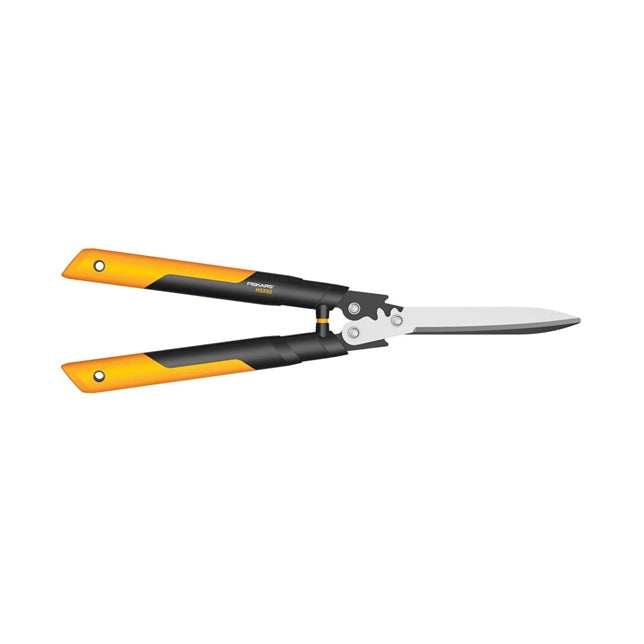 Fiskars PowerGear X HSX92 – Heckenschere 630 mm, Aluminiumgriff, antihaftbeschichtete Klinge, schwarz/orange