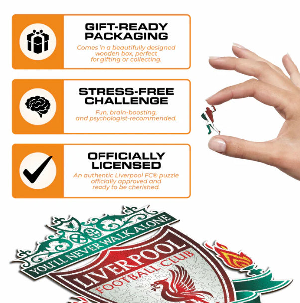 Iconic Puzzles Puzzle Liverpool FC Logo – 270 Teile – 30 × 40 cm – ab 10 J. – Holz – Mehrfarbig – FSC