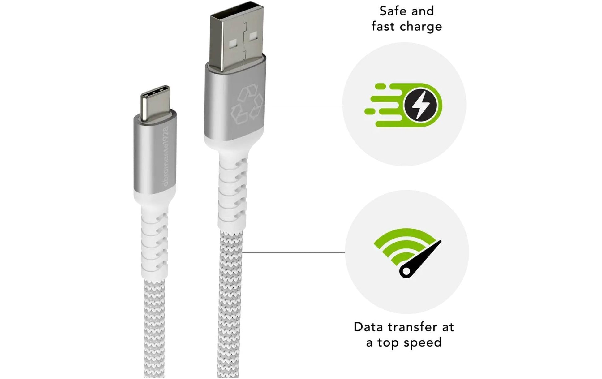 dbramante1928 USB-A auf USB-C Kabel – USB 2.0 (480 Mbit/s) – 1,2 m – Weiss