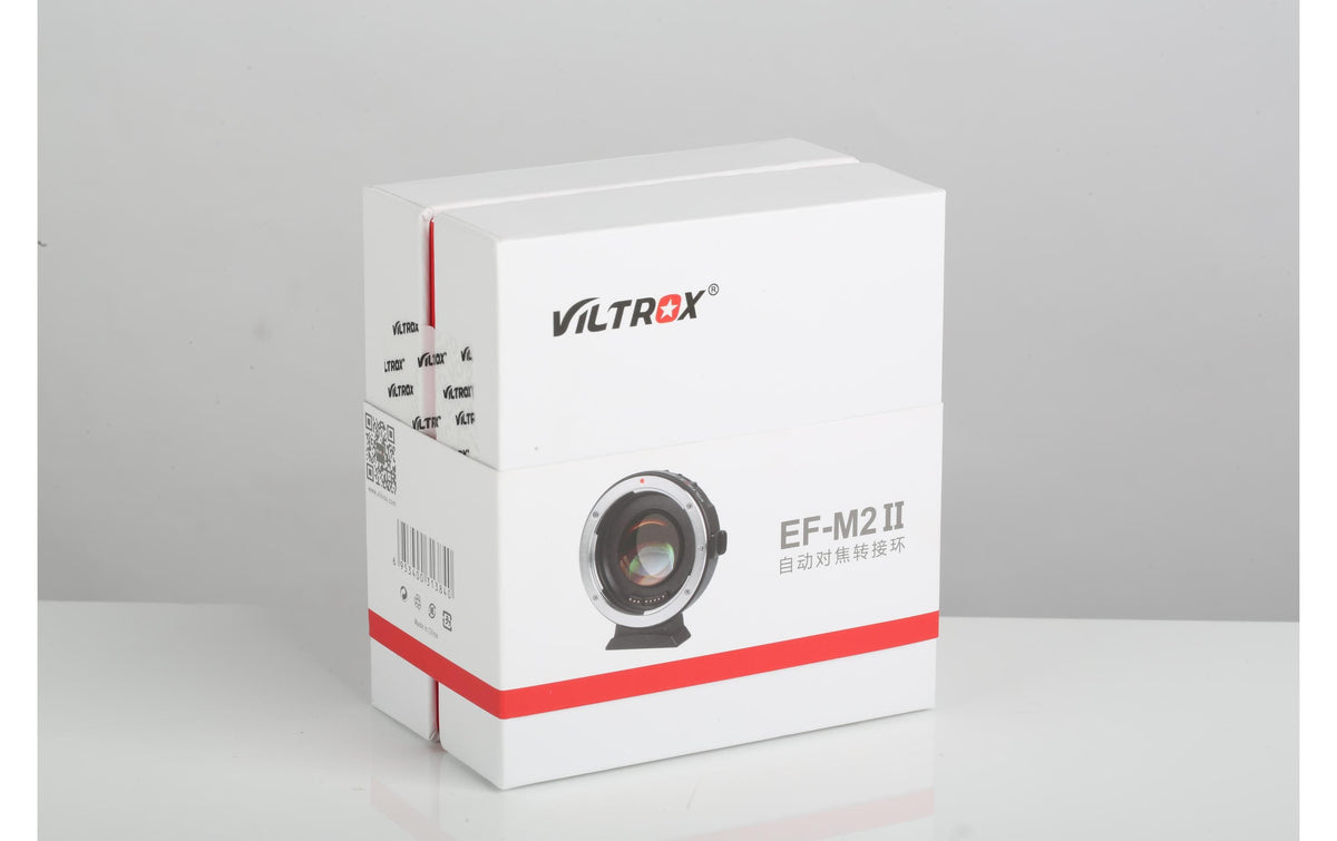 Viltrox EF-M2 II Adapter (Canon EF → M4/3) – 67 mm, 0,71×, 20 mm – für Olympus, Panasonic – Schwarz/Silber