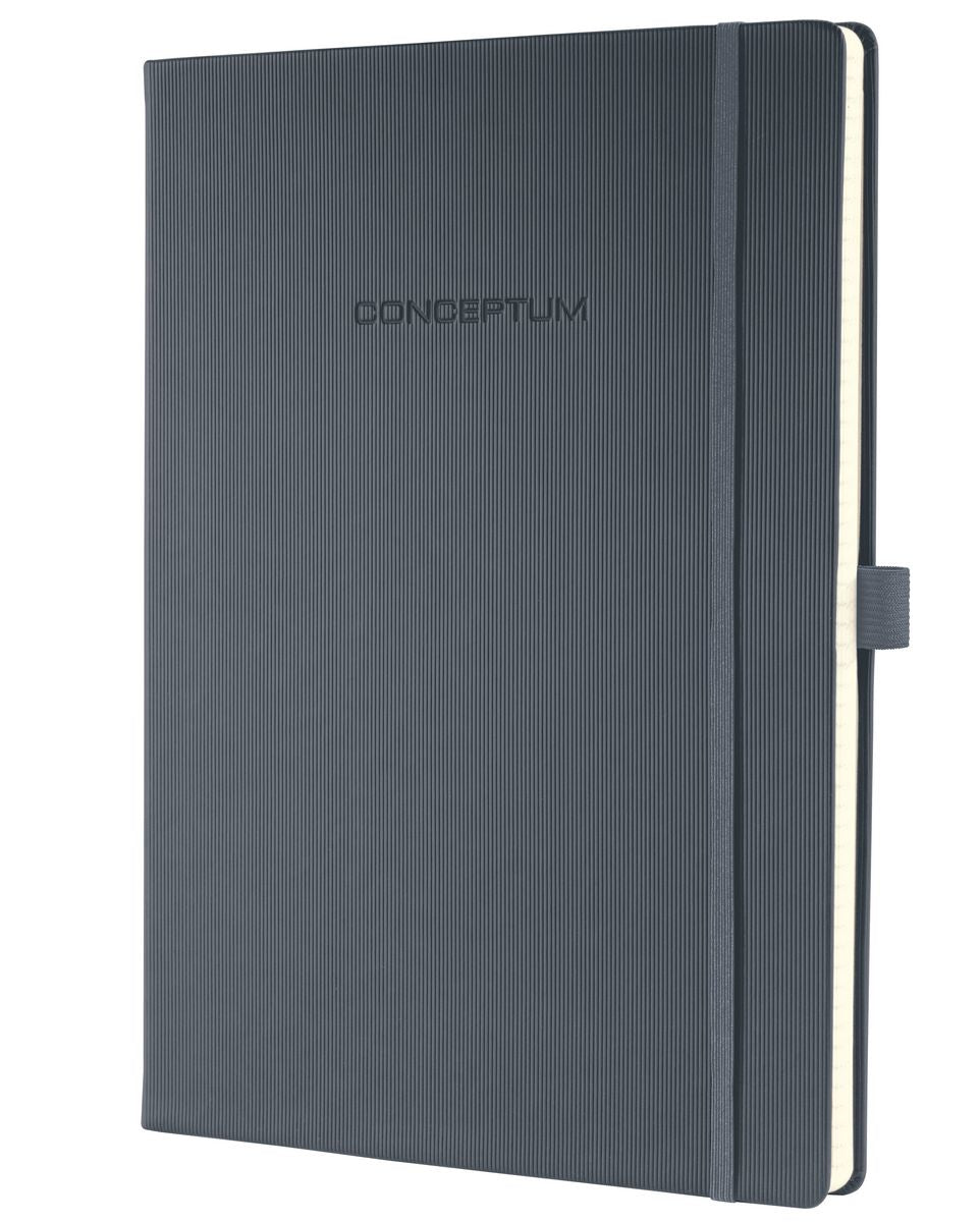Sigel Notizbuch Conceptum, Fadenheftung, Hardcover, 194 Seiten, 20 Seiten perforiert, 80 g/m² – Dunkelgrau