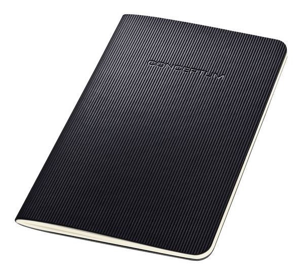 Sigel Notizheft, 93 × 140 mm, liniert, Fadenheftung, Softcover, 64 Seiten, 80 g/m² – schwarz