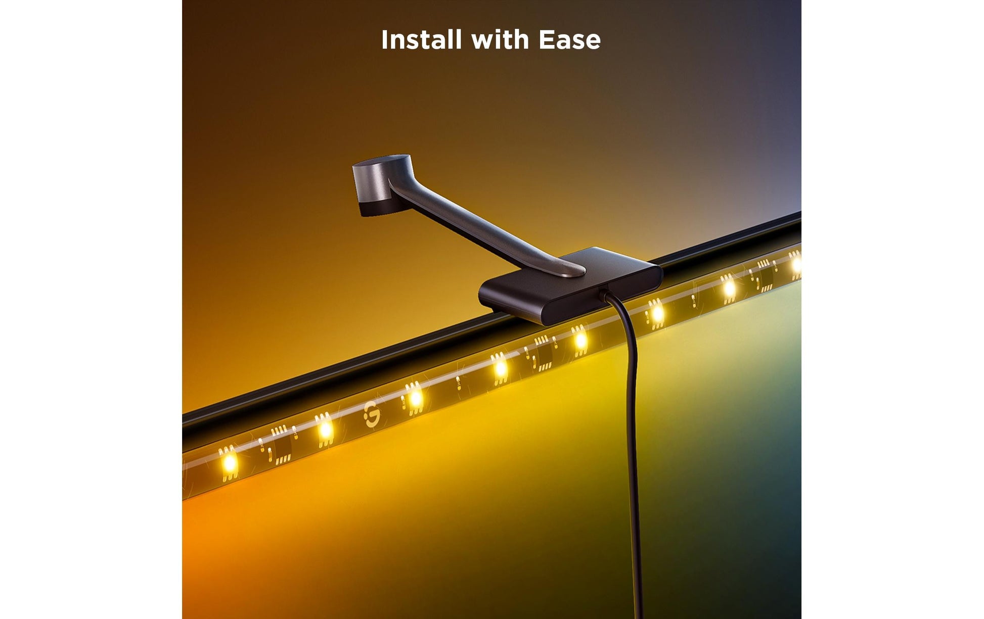 Govee Envisual TV Hintergrundbeleuchtung 3S TV-Hintergrundbeleuchtungs-Set – RGBIC, Wi‑Fi + Bluetooth – für 55–65" Fernseher – Schwarz