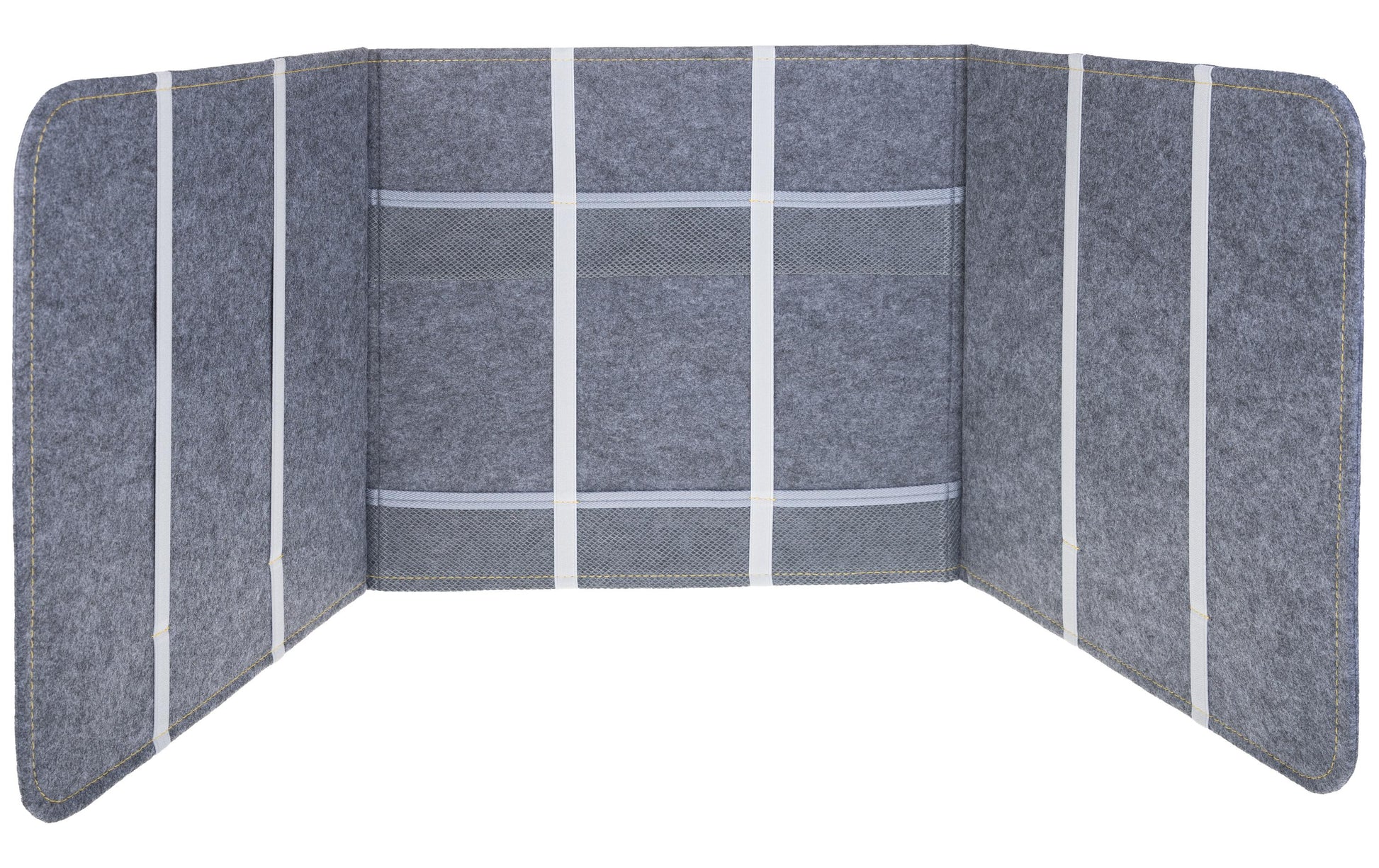 FTM Tischtrennwand – 1'210 × 390 mm, Filz, Grau