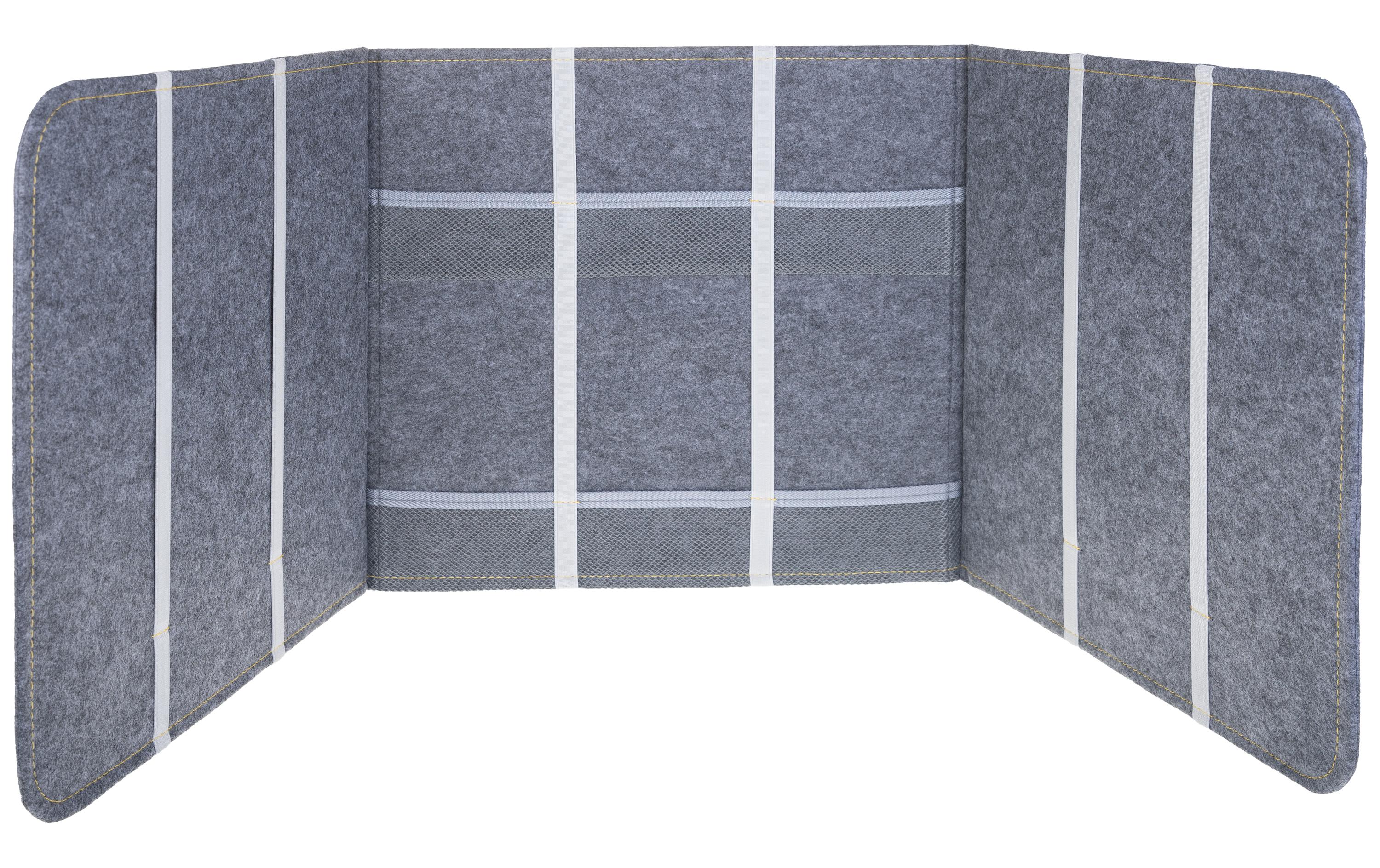 FTM Tischtrennwand – 1'210 × 390 mm, Filz, Grau