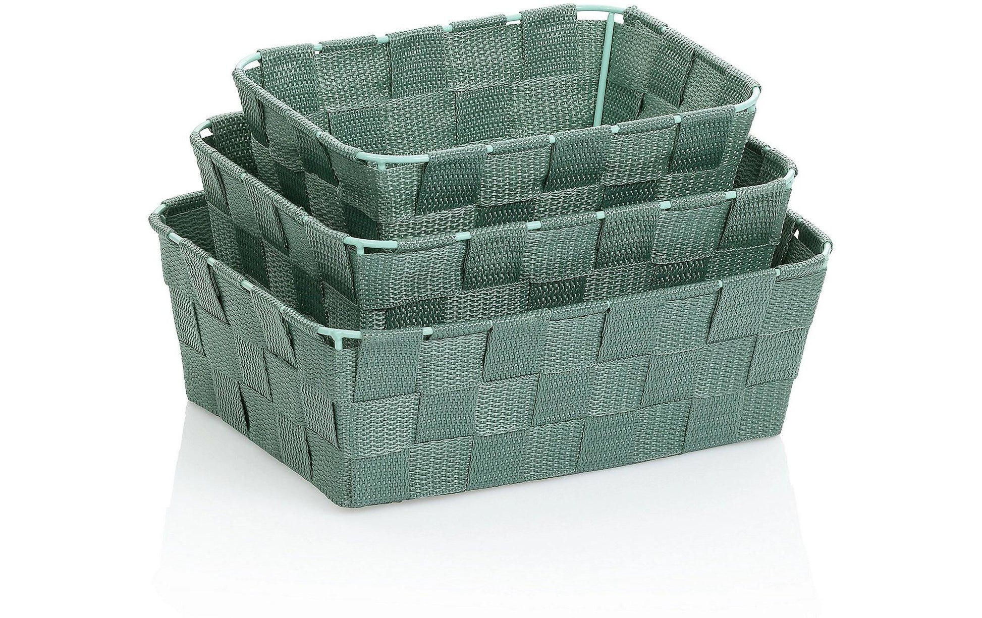 Kela Aufbewahrungsbox Alvaro – 22/20/24×9 cm, Polypropylen (PP), freistehend, Lindgrün, 3er-Set