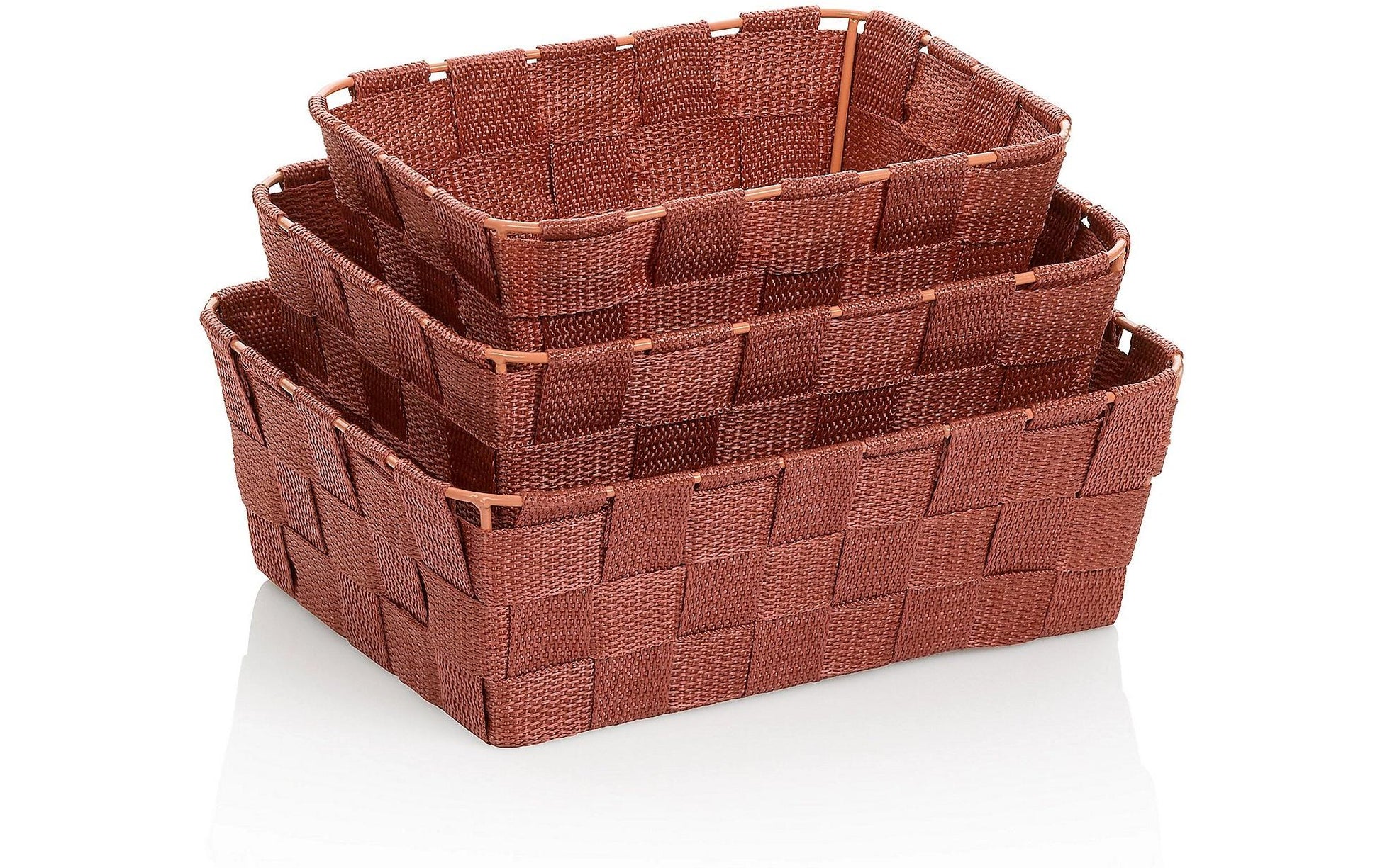 Kela Aufbewahrungsbox (Bad) – Polypropylen, 22/20/24×9 cm, Terracotta, 3er-Set