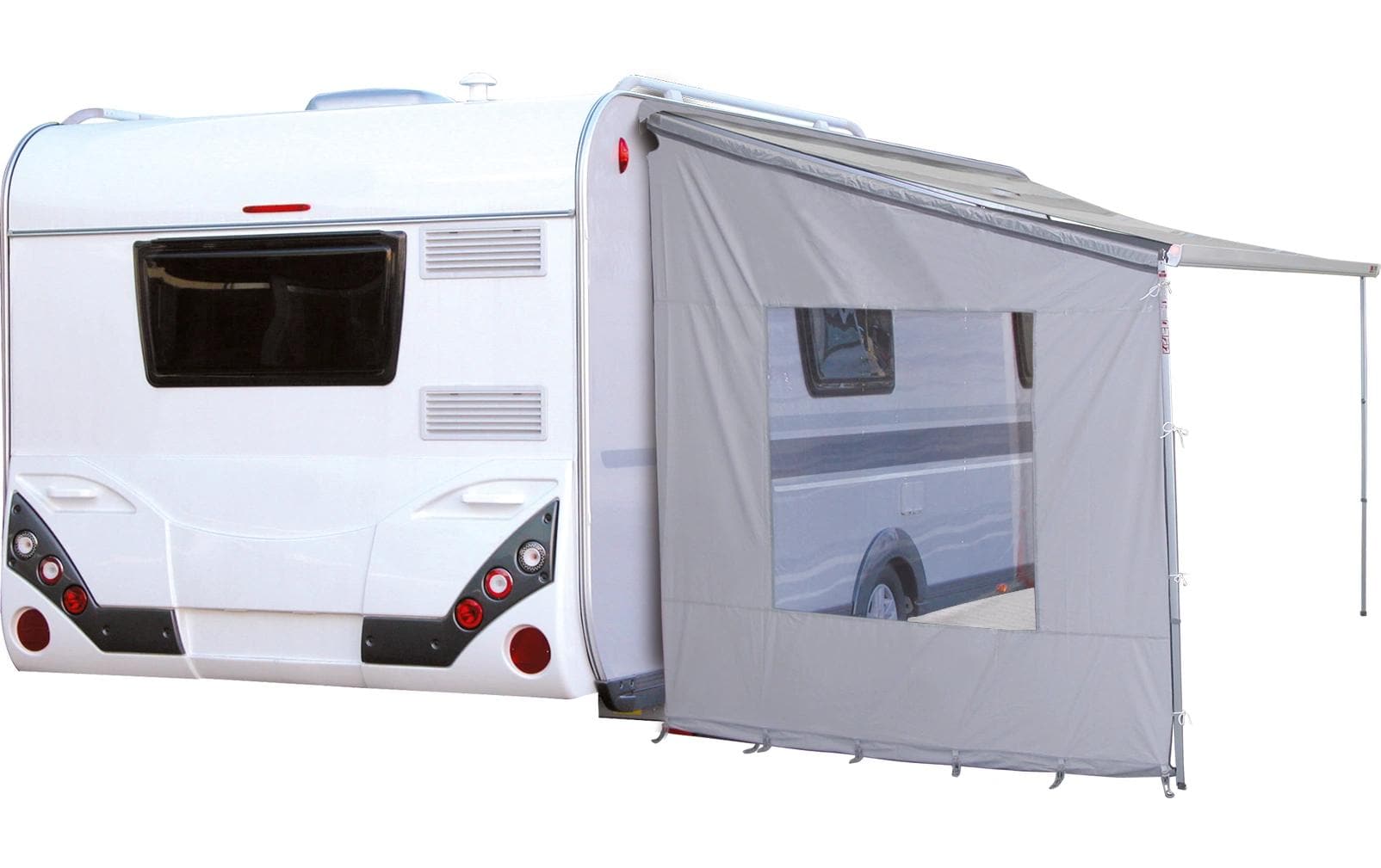 Eurotrail Canopy – mit Fenster, Seitenwänden – für Wohnwagen, Reisemobil, Bus – 2350×2200×2000 mm – grau