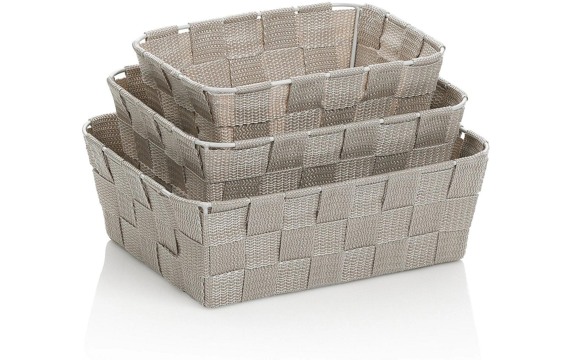Kela Aufbewahrungsbox (Bad) – Polypropylen (PP), 22/20/24×9 cm, Silbergrau, 3er-Set