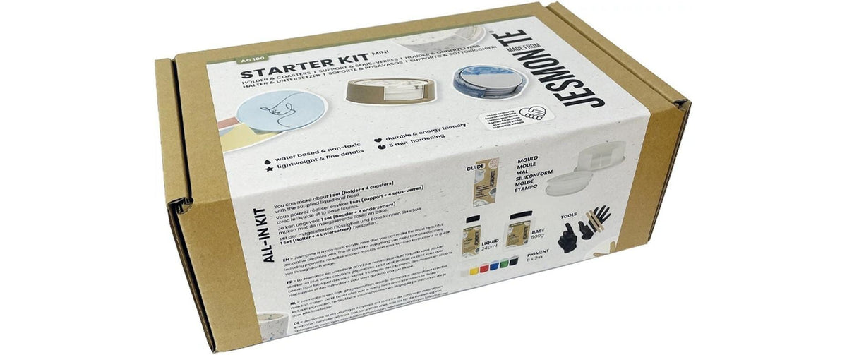 Jesmonite Giessharz-Set – Untersetzer – Ø 10,2 cm – 1 Stück – lufttrocknend