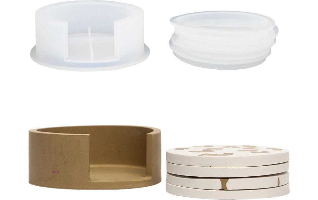 Jesmonite Giessharz-Set – Untersetzer – Ø 10,2 cm – 1 Stück – lufttrocknend