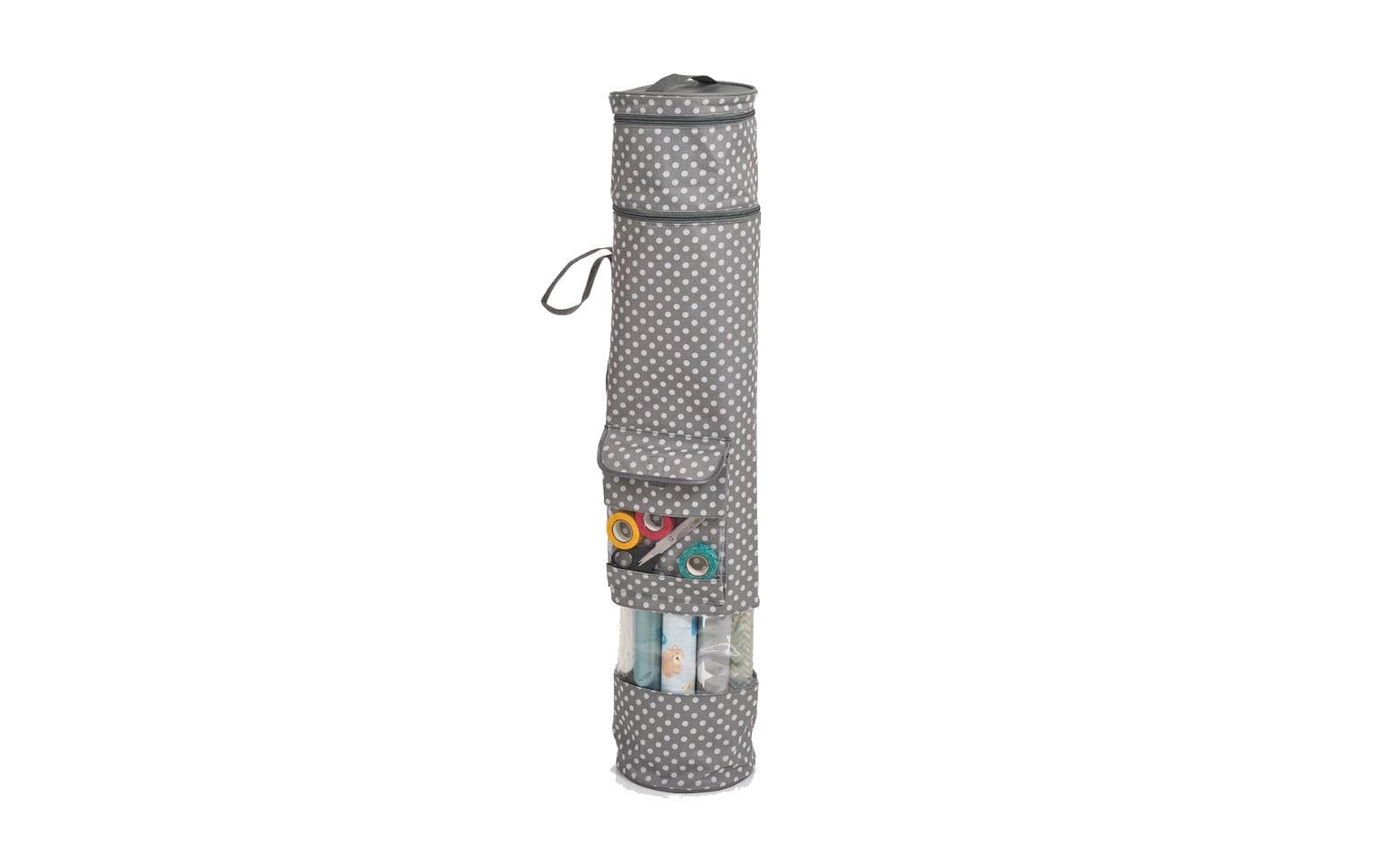 Zeller Present 14660 Geschenkpapierhalter – Polyester – Grau – für 15 Rollen – Ø 170 × H 850 mm