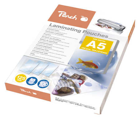 Peach Laminierfolien A5 glänzend – 125 µm, 153 × 216 mm, 100 Stk.