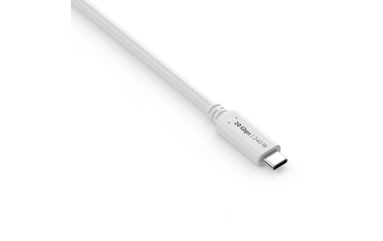 PureLink USB-C auf USB-C Kabel – USB4 20 Gbit/s – 1 m – PD 240 W – Goldstecker, PVC-Mantel – Weiss