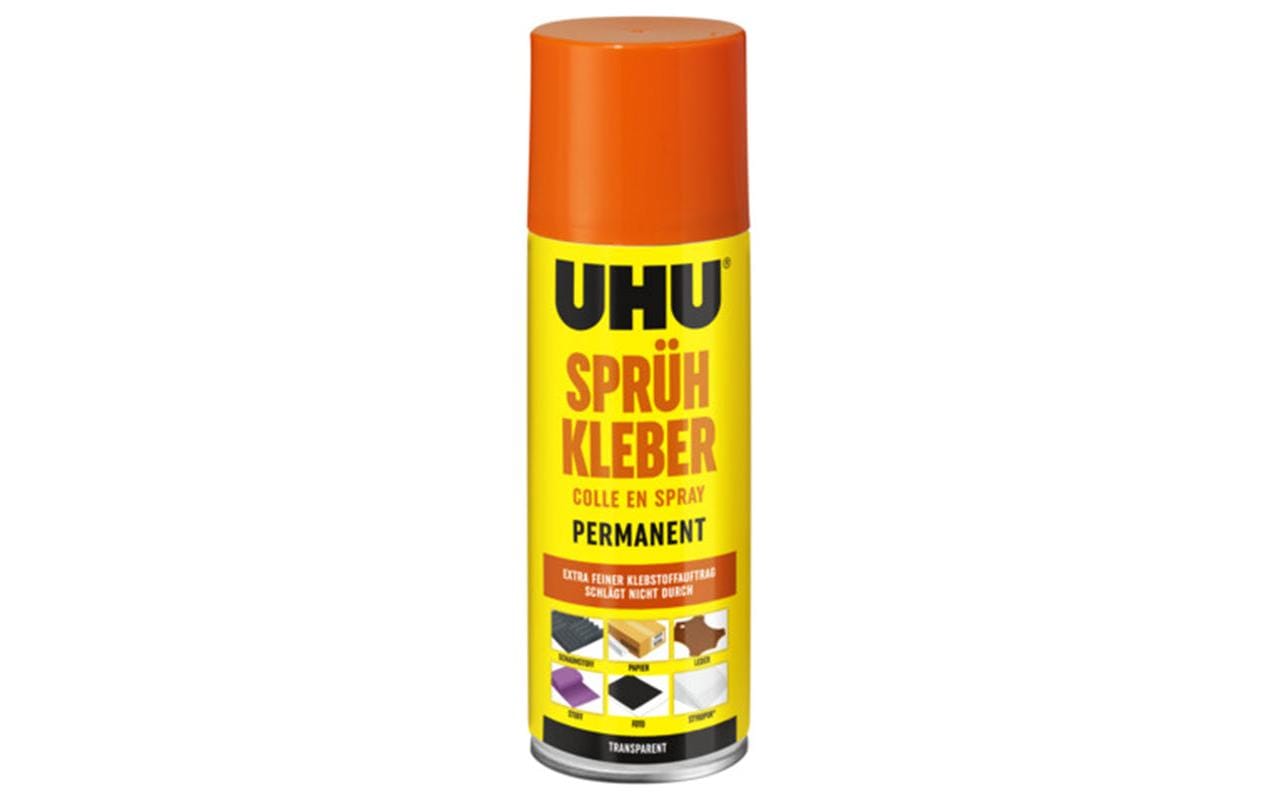 UHU UH46740 Sprühkleber permanent – 200 ml, transparent, für Styropor