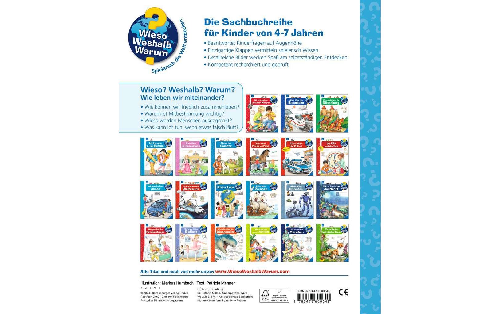 Ravensburger Buch – Wieso? Weshalb? Warum?: Wie leben wir miteinander?, Spiralbindung, 16 Seiten, 4–7 Jahre
