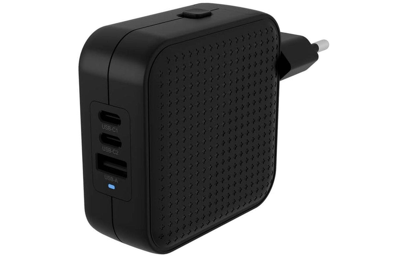 HYPER HJ1003BKWWGL USB-Ladegerät 70 W – USB-C×2, USB-A×1 – PD 3.0, GaN – für Laptop, Smartphone, Tablets