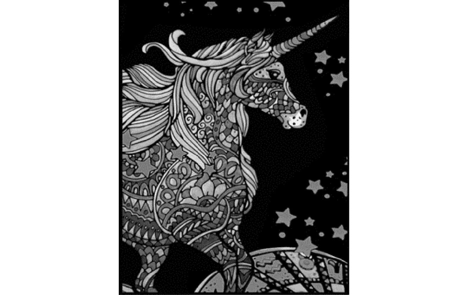 Tataruga Samtbild zum Ausmalen, Einhorn, A4