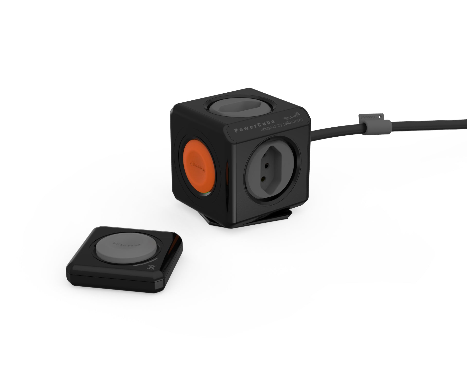 Allocacoc PowerCube Extended remote – Tischsteckdosenleiste, 4× T13, mit Funk-Schalter, 1,5 m, Stecker T12