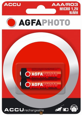 AgfaPhoto AAA Akkus, NiMH, 1000 mAh, 1,2 V – 2 Stk.