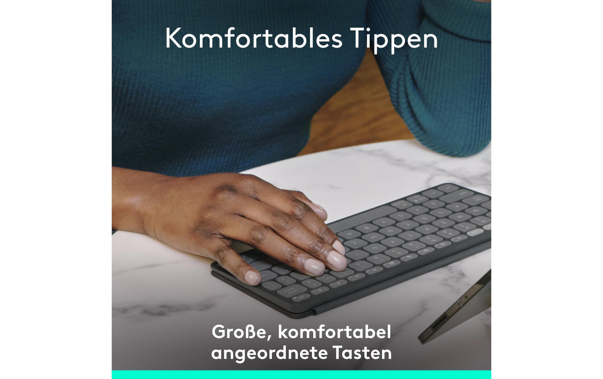Logitech KEYS-TO-GO 2 – Tastatur, kabellos (Bluetooth), CH-Layout (DE-CH), Graphit