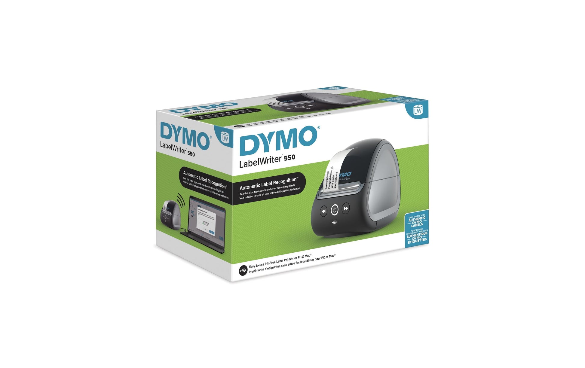 DYMO LabelWriter 550 – Etikettendrucker, Thermodirekt, USB, 300 dpi, für LabelWriter-Etiketten bis 56 mm