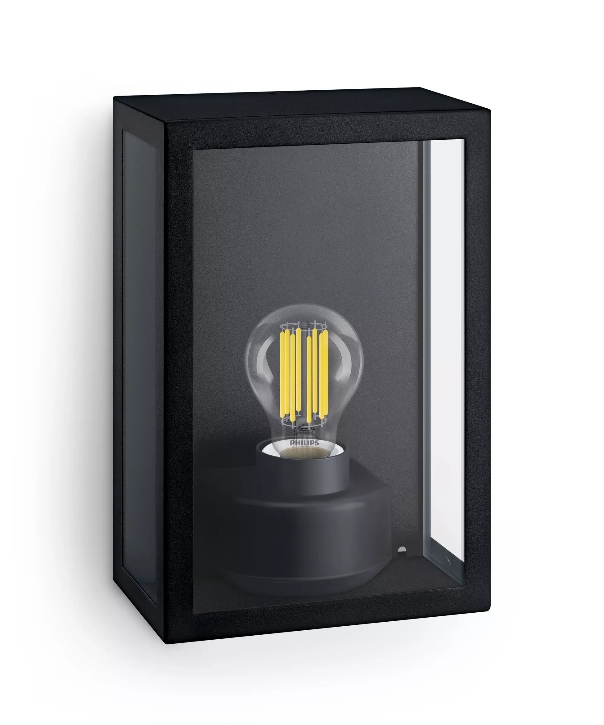 Philips by Signify Philips Aussenwandleuchte Alzor – 10×26 cm – 25 W – IP44 – Netzbetrieb – Schwarz, Aluminium
