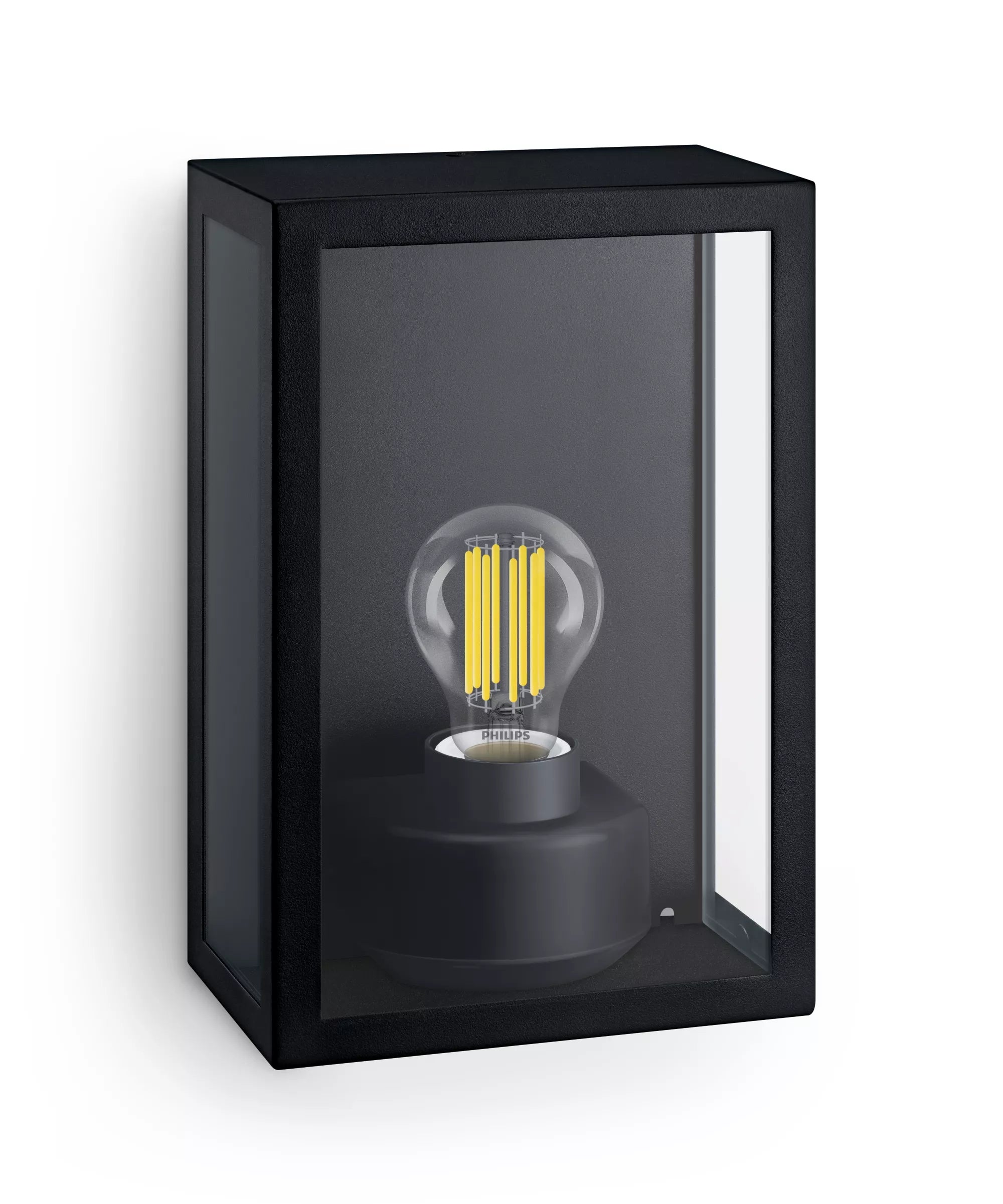 Philips by Signify Philips Aussenwandleuchte Alzor – 10×26 cm – 25 W – IP44 – Netzbetrieb – Schwarz, Aluminium