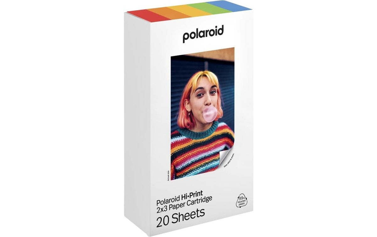 Polaroid Hi-Print 2x3 Papierkassette – 2x3" (5,4x8,6 cm), 20 Blatt – für Polaroid Hi-Print Gen 2 – Schwarz